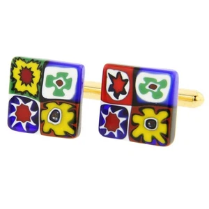 Gemelos cuadrados GlassOfVenice Murano vidrio Millefiori - clásicos multicolor - Imagen 1 de 5