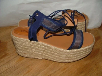 NUEVAS ALPARGATAS WT SCHUTZ TALLA 10 M TELA CUERO AZUL SÓLIDO #365 Foto 1 de 4