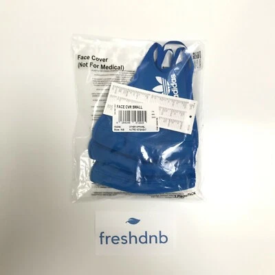 Adidas Funda Facial/Máscara Reutilizable - Paquete de 3 - Pequeña/Pequeña - Azul - ¡100% Original! Foto 1 de 4