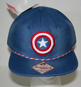 Marvel Comics Captain America Denim Baseball Trucker Cap Hat New Snapback OSFM - Picture 1 of 3