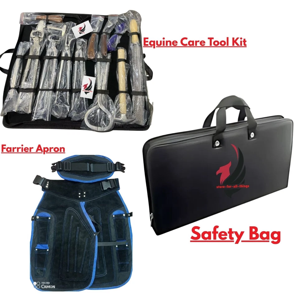 Horse Farrier Tool Kit with Hoof Care Tools & Farrier Apron – Pro Complete Set - Image 1 of 4