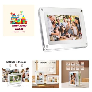 5-Inch Acrylic Digital Photo Frame - Compact HD Display, 8 GB Built-in Memory... - Picture 1 of 6