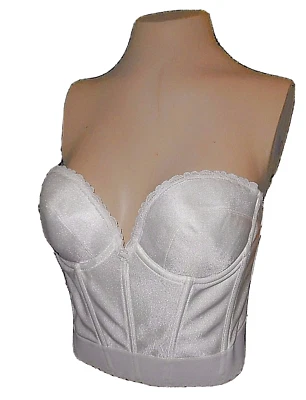 Nuevo Corsé Sujetador de Línea Larga, Delicado, Blanco Sin Aros Sin Tirantes Sexy Acolchado 36B Foto 1 de 4