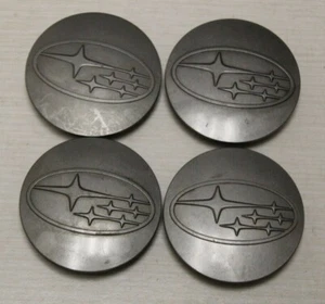 SET OF FOUR (4) SUBARU CENTER HUB CAP OEM LIGHT GRAY 28821SA030 2.25" DIAMETER - Picture 1 of 4