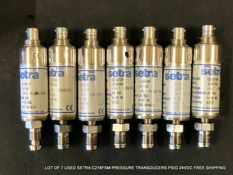 LOTE DE 7 TRANSDUCTORES DE PRESIÓN SETRA C216FSM USADOS PSIG 24 VDC ENVÍO GRATUITO Foto 1 de 4