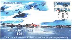 AO-C130-2, 1991, Antarctic Treaty, FDC, Add-on Cachet, Washington DC, SC-C130 - Bild 1 von 1