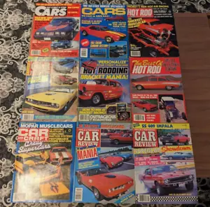 Vtg Muscle Car Magazines Lot of 9 1980's Era Hot Rod / Car Review / Hot Rodding - Foto 1 di 10