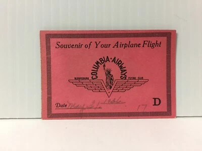 Tarjeta de vuelo vintage de recuerdo de tu avión de Columbia Airways Bloomsburg Flying Foto 1 de 4