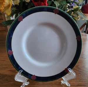 Amalfi Saucer Dessert Plates (pair) 6" Pfaltzgraff Stoneware White Green ! - Picture 1 of 9