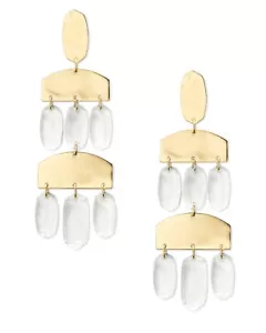 ๐๐Orecchini Kendra Scott Emmet nuovi con etichette in vetro trasparente oro๐๐ - Foto 1 di 9