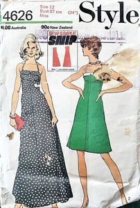 STYLE 4626 1970s Maxi Dress Sewing Pattern. Size 12 - Bust 34’’. - Picture 1 of 2