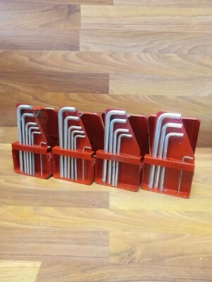 4 Snap On Allen Key Hex Key Sets 3/32''-3/8'' & Cases, Missing Pieces ~ Lot Of 4 - Image 1 of 4