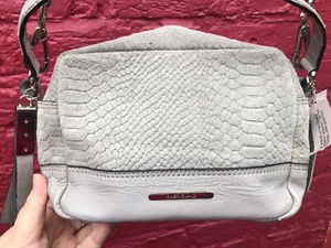 BNWT River Island Grey 100% Leather/Suede Across Body Bag Tassel Detail - Picture 1 of 18