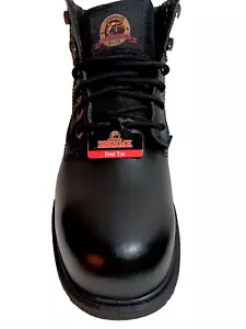 Brahma Steel Toe Boots Black, Men 8.5W, Oil, Slip Resistant-Leather-MNBR46DP003 - Picture 1 of 5