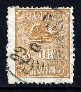SCHWEDEN 1863 3 Erz Bistre-braun Typ II SG 12b ss - Bild 1 von 2