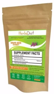 PURE & Natural Grape Seed 100:1 Extract Powder 95% OPC PREMIUM Grade Antioxidant - Picture 1 of 10