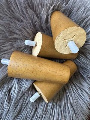 "4 patas de cama de madera para salas de estar redondas de 4,5""" Foto 1 de 4
