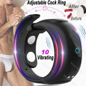 Silicone Male Cock Ring Penis Vibrator Couple Sex Toy For Adult Men Rechargeable - Picture 1 of 12