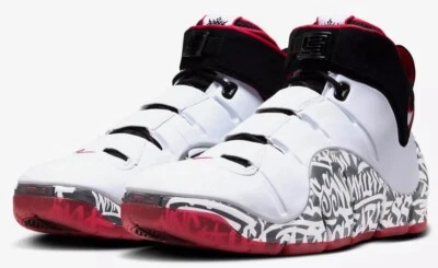 Nike Zoom LeBron 4 Graffiti White Black Shoes DJ4888-100 Men Sizes Basketball - Image 1 of 4