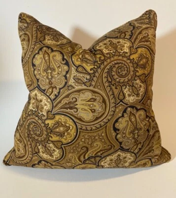 Barclay Butera 22x22 throw / accent Pillow browns Paisleys with 90/10 insert - Image 1 of 4