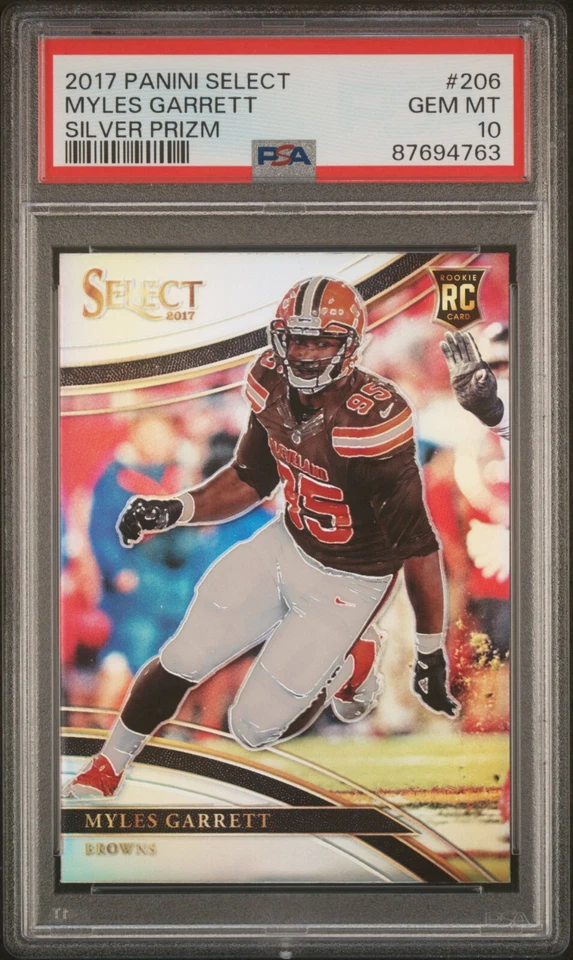2017 Panini Select #206 MYLES GARRETT FIeld Level Silver Prizm Rookie PSA 10 GEM - Image 1 of 1