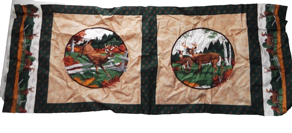 Декор винтажная подушка Cranston American Wildlife панель олень белохвост человек пещера - Изображение 1 из 1