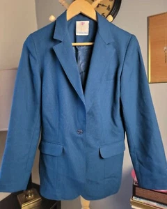 Vintage 70er 80er College Town taillierter taillierter Blazer Damen S/M * blau / saphir - Bild 1 von 9