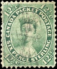Canada Used F-VF 12-1/2c Scott #18 1859 Queen Victoria First Cents Stamp