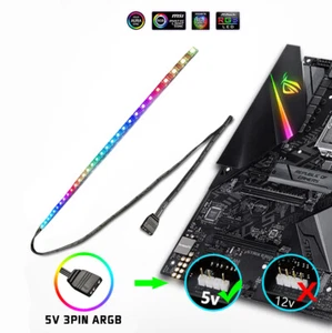 Tira de Luz Flexible ARGB 400mm Imán 5V Direccionable LED Luz de Neón Hágalo Usted Mismo Estuche para PC - Imagen 1 de 11