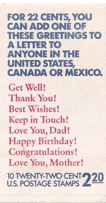 Scott #BK155 2274a 22¢ Special Occasion Happy Birthday Booklet of 10 Stamps MNH - Image 1 of 2