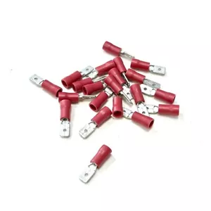 Conectores de pala macho rojos de 4,8 mm - terminales push-on Lucar totalmente aislados - Imagen 1 de 1