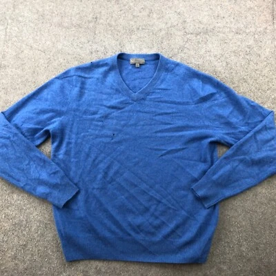 Suéter Daniel Bishop Para Hombre Grande Azul Cachemira Tejido Cuello en V Manga Larga * Foto 1 de 4