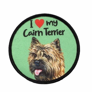 I Love My Cairn Terrier Merrowed Edge Iron-on/Sew-on Appliqué Sublimation Patch - Picture 1 of 3