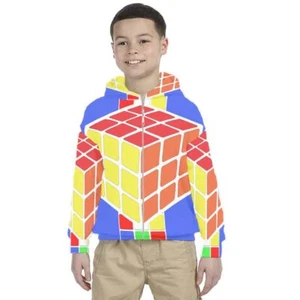 Kids Hoodie Rubik Design Hoodie Unisex For Children - Picture 1 of 4