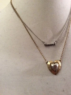 LUCKY BRAND Collar Dos Tonos Capas con Colgante Corazón $39 Y132a Foto 1 de 4