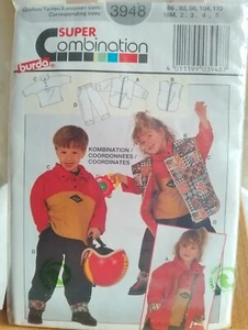 Burda Sewing Pattern 3948 - Top, Pants Jacket & gilet - Size 18 M to 5 Years - Picture 1 of 9