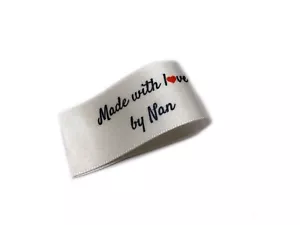 Made with Love by Nan Labels - Fold 25x50 - 16 Pack - Sew On - Picture 1 of 1