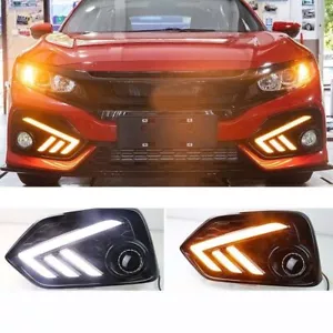 For Honda Civic Hatchback 2016-2021 DRL LED Daytime Running Fog Light Turn Lamp - Bild 1 von 9