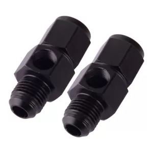 2Pcs AN6 Male to Female Fitting with 1/8" NPT Gauge Sensor Side Port Adapter new - Imagen 1 de 6