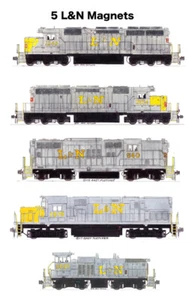 Locomotoras grises Louisville y Nashville 5 imanes Andy Fletcher - Imagen 1 de 1