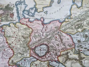 Ancient Germany Bohemia Prussia Low Countries Denmark 1711 decorative map - Picture 1 of 4