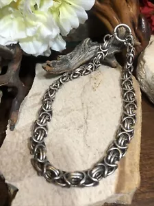 24. Vintage Sterling Silber 925 Grob Byzantinisch Dicke Kette Halskette 16", 125,5 g - Bild 1 von 18