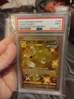 PSA 9 MINT 2021 Pokemon Battle Styles OCTILLERY #178 Full Art Secret Gold Rare - Image 1 of 2