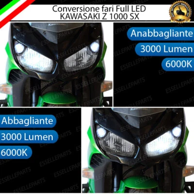 CONVERSIONE FARO LED PER KAWASAKI Z 1000 SX 2011-2016 ANABBAGLIANTE ABBAGLIANTE - Immagine 1 di 4