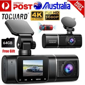 TOGUARD 4K 1080P Dual Dash Cam Front and Inside Mini Car Camera w/ 64GB Card AU! - Picture 1 of 7