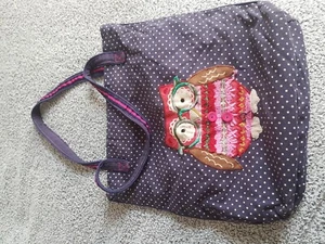 Accessorize Canvas Poka Dot Owl Embroidered School Shoulder Bag - Picture 1 of 7