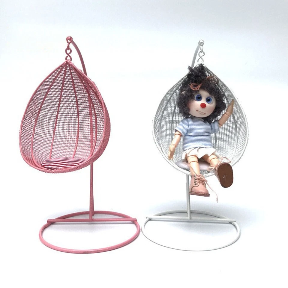 Dollhouse Miniature Swing Hanging Egg Chair Dolls House 1/12 Hammock furniture - Image 1 of 1