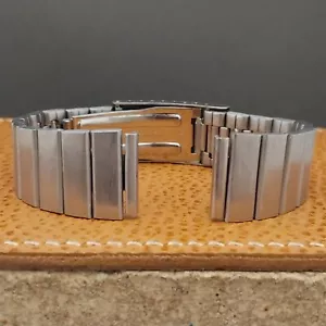 17.2mm 1970s Vintage Stainless Steel Classic Flared NOS Unused Watch Band - Picture 1 of 9