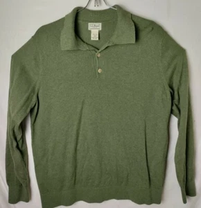 LL Bean Men L-Reg Cotton Cashmere Long Sleeve Collard Shirt - Picture 1 of 4