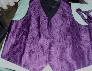 Herren Weste Gr. 2XL lila ,mit Krawatte /Einstecktuch, festlich Hochzeit neu - Bild 1 von 7